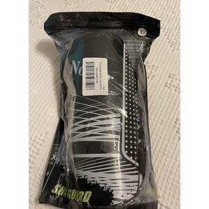 Soccer Shin Guards Football Game Shock Reducer Protector Black Size Large